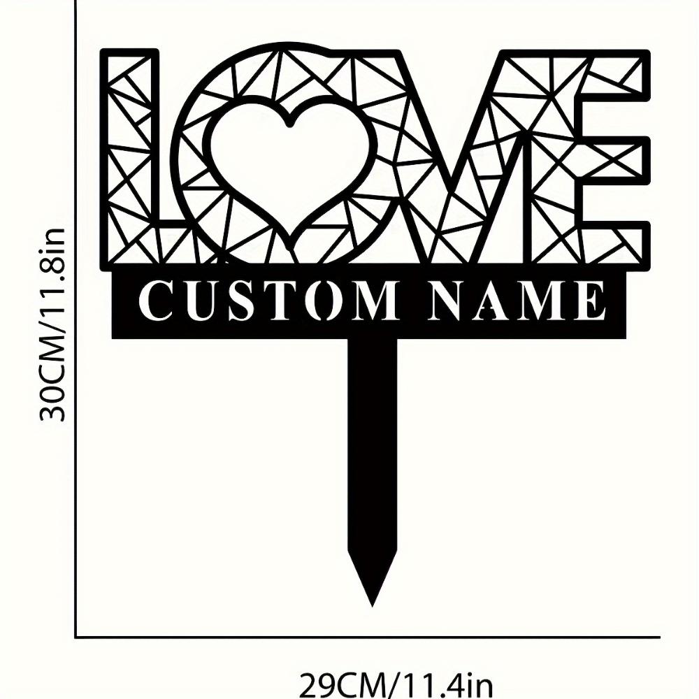 Customizable Vintage Metal Garden Sign Rustic Love Plaque Personalized Name Plate for Wedding Outdoor Decor Durable