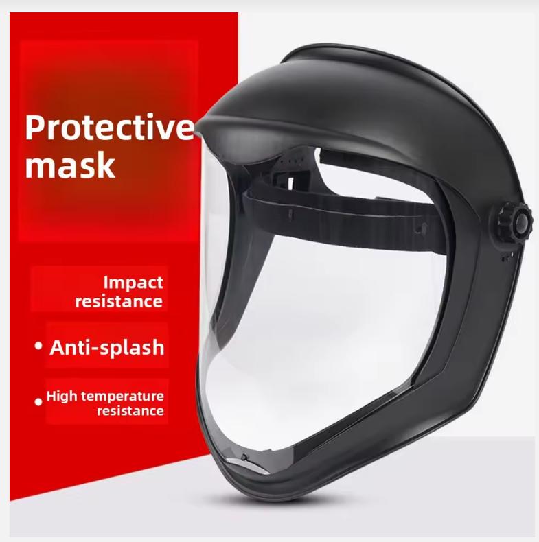 Full Face Protective Safe Mask, Anti Fog, Anti Impact, Anti Splash, Head Mounted Transparent Dust-proof and Oil Fume Proof Mask