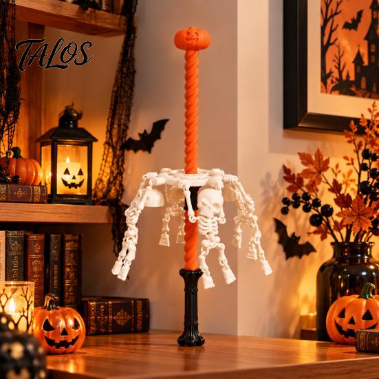 Unique Halloween Party Favors Rotatable Pumpkin Skull Wand Toy, 3D Printed Prop, Rotating Skeleton Sensory Toy Design Spinner for And Costume