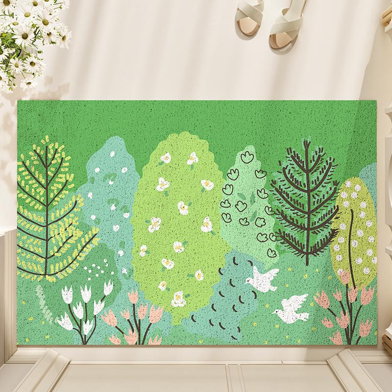 

Новый простой воздушный ПВХ коврик для входной двери, небольшой свежий коврик для чистки грязи, ковер для входной двери, шелковое кольцо 45*75cm