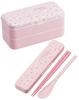 Skater Bento Cherry Blossom All Smile with Melamine Made in Box, Pattern, Design, 600ml, Chopsticks, Lid, Women's, Japan, SLBW6M-A