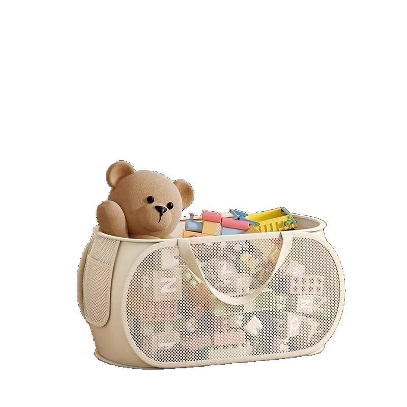 Toy Storage Basket For Kids With Mesh Material Large Capacity For Playroom Organization