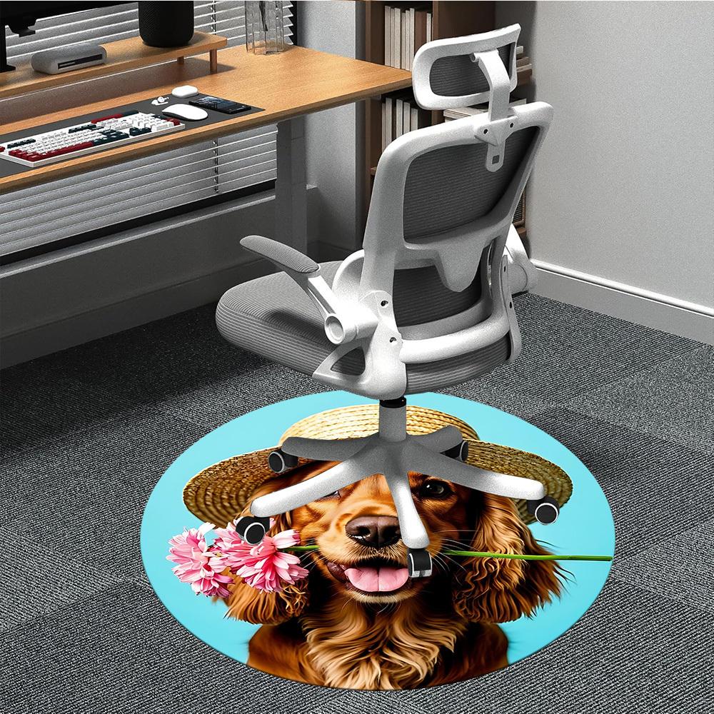 

1pc Dog Flowers Chair Carpet for Office, Perfect for Office, Holiday Party Decoration Choice yy260314024 80cm by 80cm