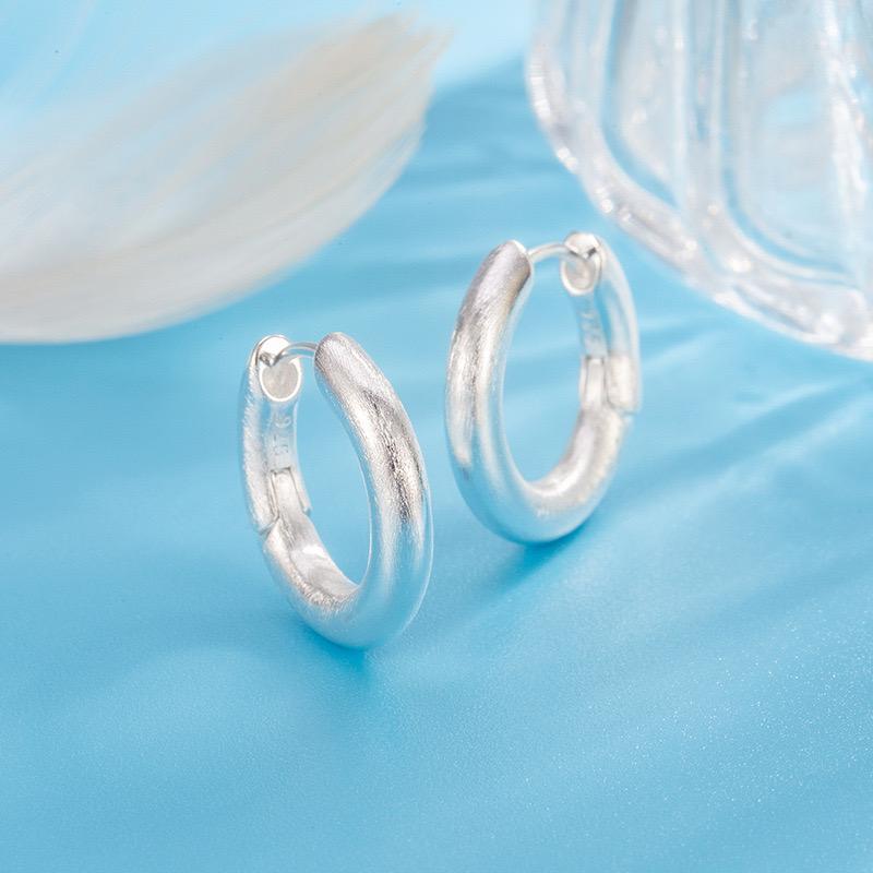 925 Sterling Silver Vintage Earrings For Women Trendy Simple Bump Gold Earring Jewelry Prevent Allergy Party Accessories Gift