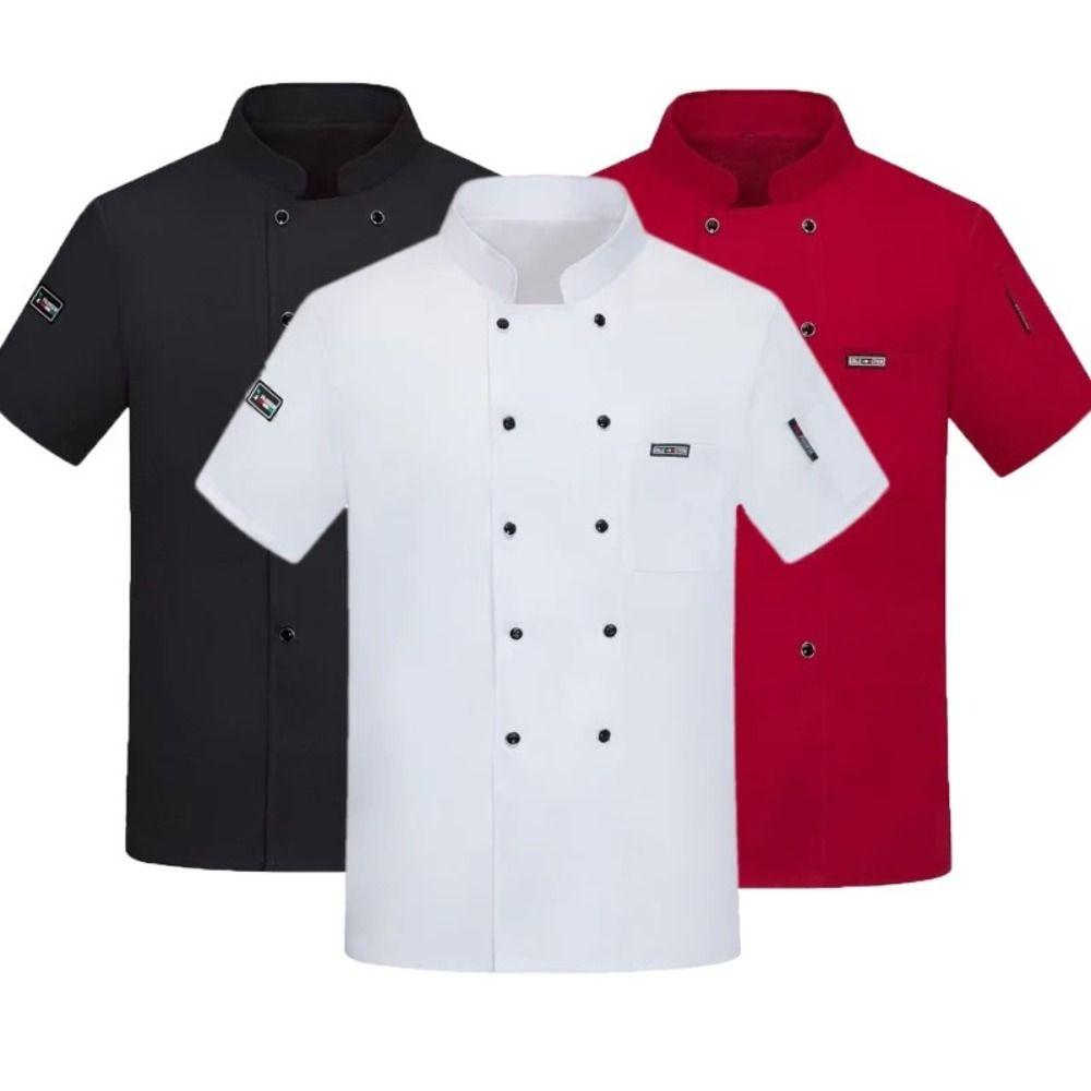 Short Sleeved Chef Uniform Breathable Mesh Chef's Suit Chef Work Clothes  Cake Room