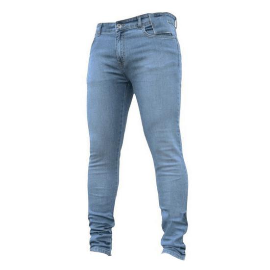 Středně vysoký zip Fly Multi Kapsy Muži Džíny Jaro Podzim Slim Fit Tužka Denim Kalhoty Streetwear