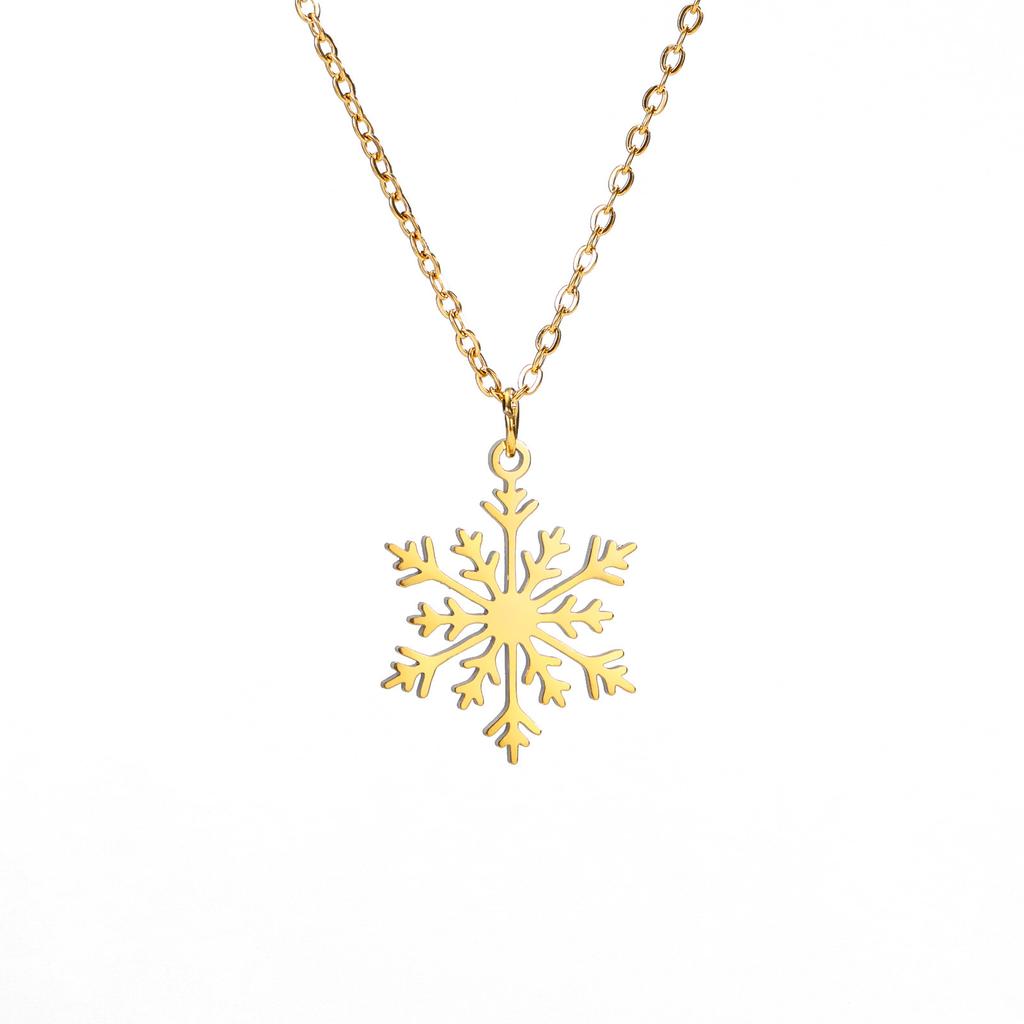 Elegant Snowflake Pendant Necklace Women's Christmas Party Jewelry Accessory Holiday Gift