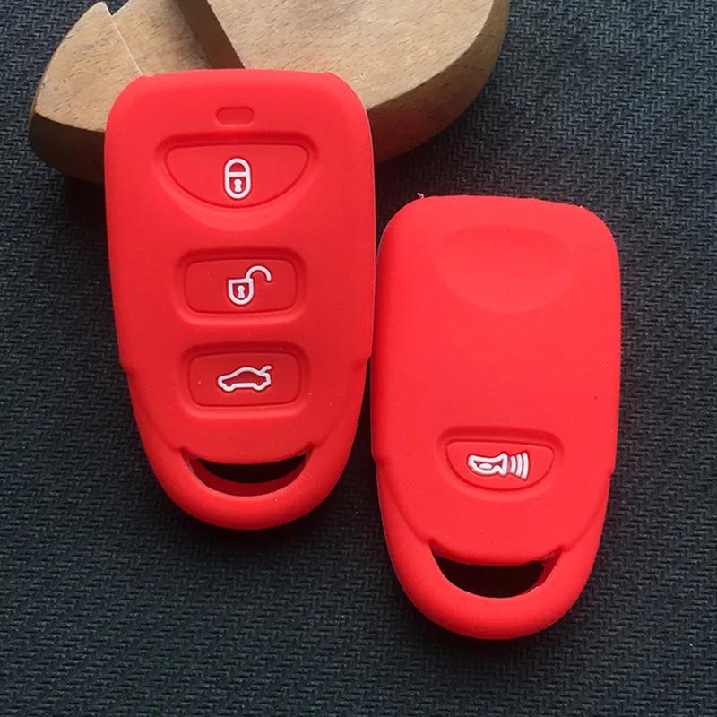 Silicone Car Key Cover Case shell For Hyundai Elantra Sonata SantaTucson For Kia Carens 3+1 4button key