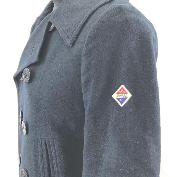 TOMORROWLAND/MAISON & VOYAGE/Cotton Pea Coat/Outerwear/M/Navy/Sleeve Patch(USED)