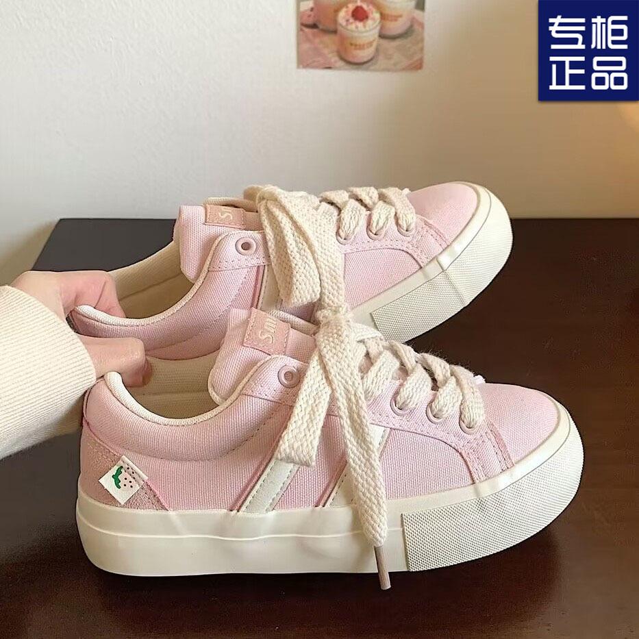 

холщовые туфли женские новые дышащие студенческие кеды женские на платформе нишевые туфли универсальные для школьной формы повседневные туфли 37 розовый