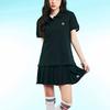 New MLB Base Logo Polo Shirts Women's Black 3FPQ02023-50BKS