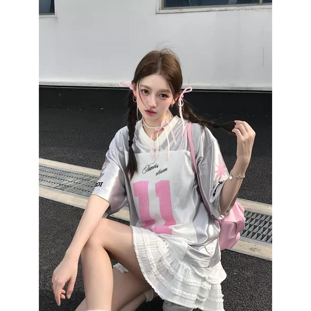 Women's t-shirt summer new women's short-sleeved V-neck sexy T-shirt street top