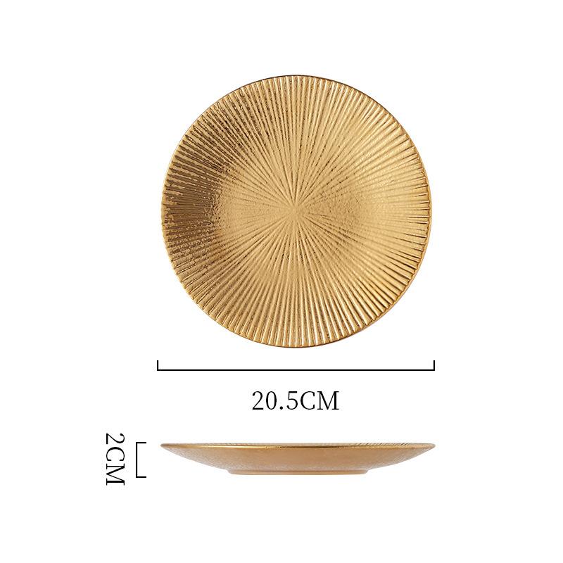 Electroplated Ceramic Plate Gold And Silver Plate Pendulum Decorative Plate Western Food Nordic Disc Light Luxury Tableware