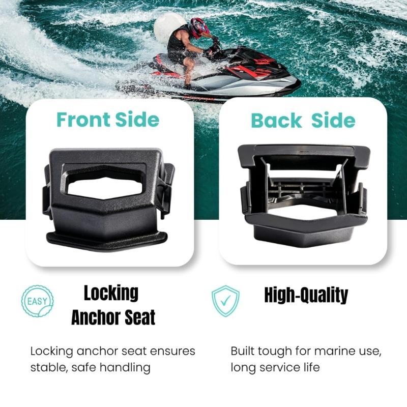 2Pcs Deck Mounting Base Set for Personal Watercraft, 295100858 Locking Anchors Bases Reinforced Nylon Locking Anchors for Accessory Installation,