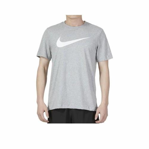 

Nike Solid Color Logo Crew Neck Short Sleeve T-Shirt for Men in Grey S серый