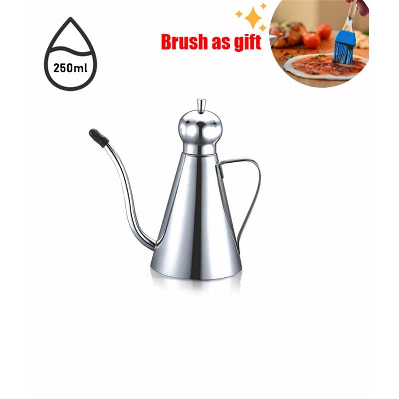 SUS304 Stainless Steel Oil Dispenser  Bottle Leakproof Cruet with Spout Easy Precision Pouring of Olive Oil Vinegar and Grease