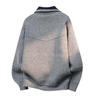 Men's High-End Knit Zipper Cardigan: Casual Solid Color Lapel Sweater for Spring & Autumn