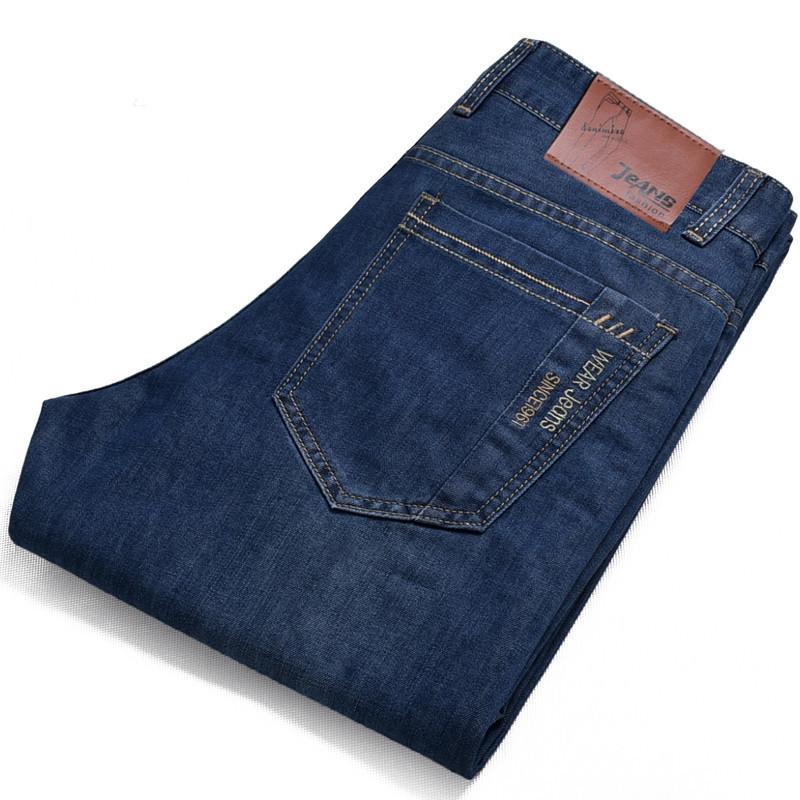 

Зимние новые мужские свободные прямые брюки со средней талией из денима в деловом стиле для мужчин 33