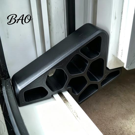 Sliding Window Stopper Wedge 2/3/4Pcs with Track Lock, Heavy Duty Safety Tool Free Security Wedge, No-Tool Installation Balcony Door Stop Lock