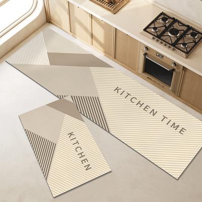 Kitchen Floor Mat Non-slip Oil-proof Waterproof Carpet Simplicity Letter Pattern Rug Long Size Home Decor Foot Mats Alfombra