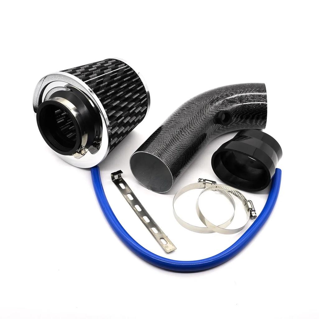 76mm Auto Umgerüstet Winter Pilzkopf Luftfilter Ansaugrohr Filter High Flow Hoch Kaltluftfilter Aluminium Rohr Kit