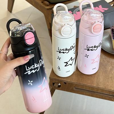 Creative Graffiti Thermos Cup High Appearance Level Double Shot Diving Cup Girls Large Capacity Portable Stainless Steel Cup