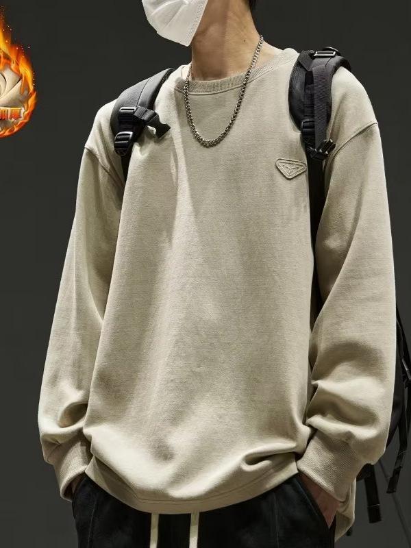 Herren Hoodie mit Rundhalsausschnitt - Neue Herbst/Winter Amerikanische Trendmarke, Lockerer Schnitt, Ohne Kapuze, Lässiges Oberteil