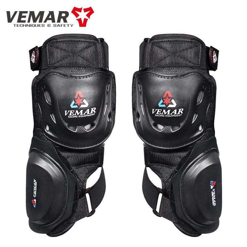 VEMAR Motorcycle Knee Pads Off-Road Racing Cycling Protective Gear Safety Equipment Black Set Of 2 Black Pair of Knee Pads