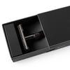 QSHAVE 8.7cm Short Handle Classic Safety Razor with 5 Blades As Gift Gunblack Epilator Weishi Straight Razor Hair Removal