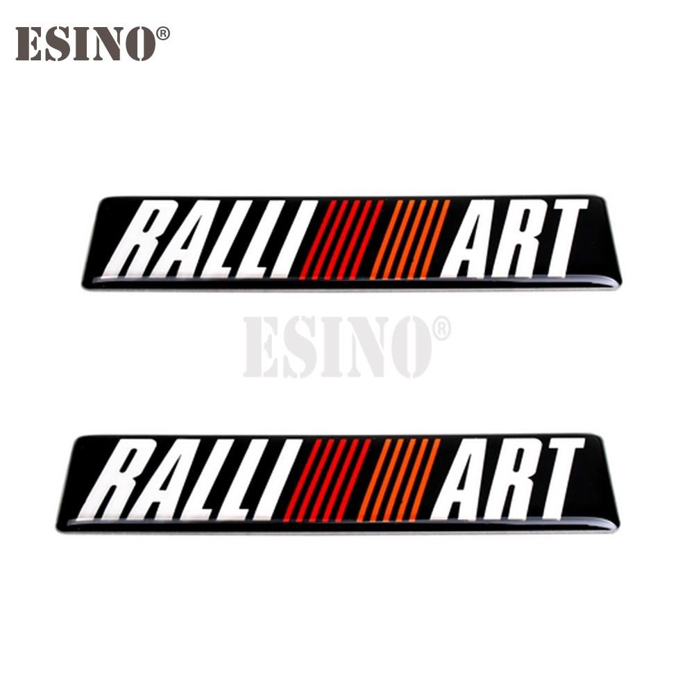 

2pcs 3D Car Styling Aluminum Glue Decal Car Emblem Car Accessories Adhesive Badge for Ralliart Ralli Art