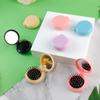 10pcs Mini Hair Brushes with Foldable Mirrors - Portable Round Combs for Travel, Travel Hair Care Essentials | Compact Hair Combs|Durable ABS Handles