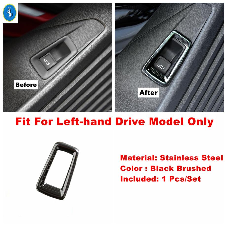 Black Brushed Car Accessories Dashboard Air Outlet Armrest Box Water Cup Holder Panel Cover Trim Fit For VW ID.4 ID4  - 2024 Rear Trunk Button