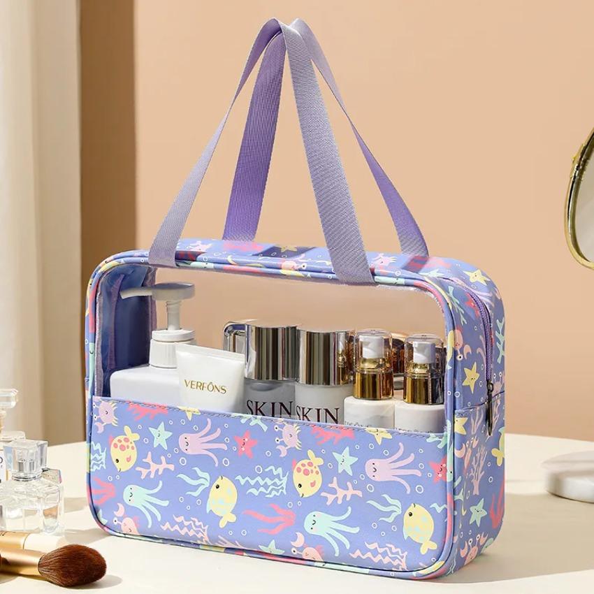 Women's Makeup Bag  3pcs Set Macaron Printed Wash Bag Travel Essential Portable Storage Bags Waterproof Cosmetic Bag Bath Bags