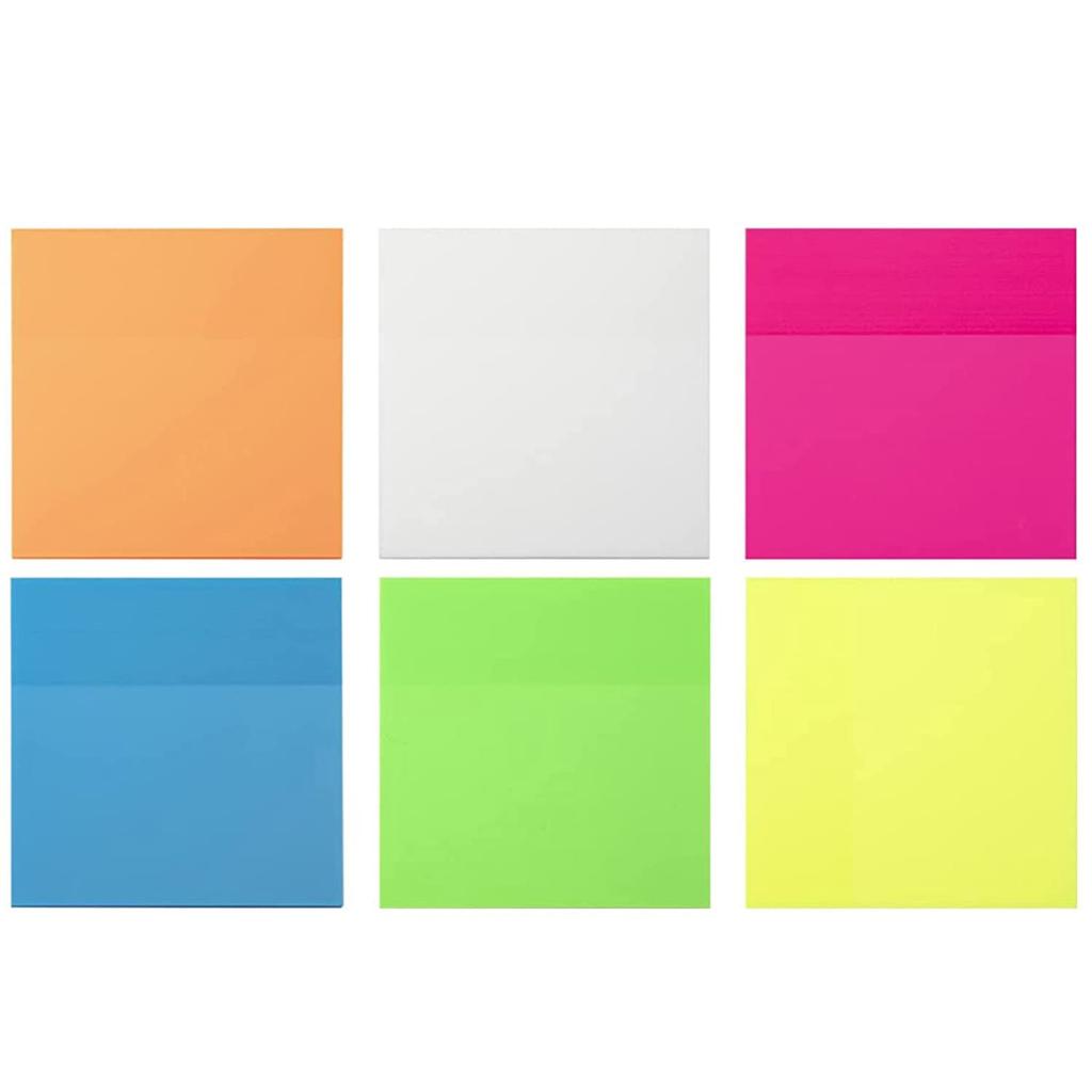 YUBX Transparent Sticky 6 50 Sheets X 6 Stylish Macaron for Document Annotations Notes, Colors, Booklets, Colors, Writable, Semi-Transparent,