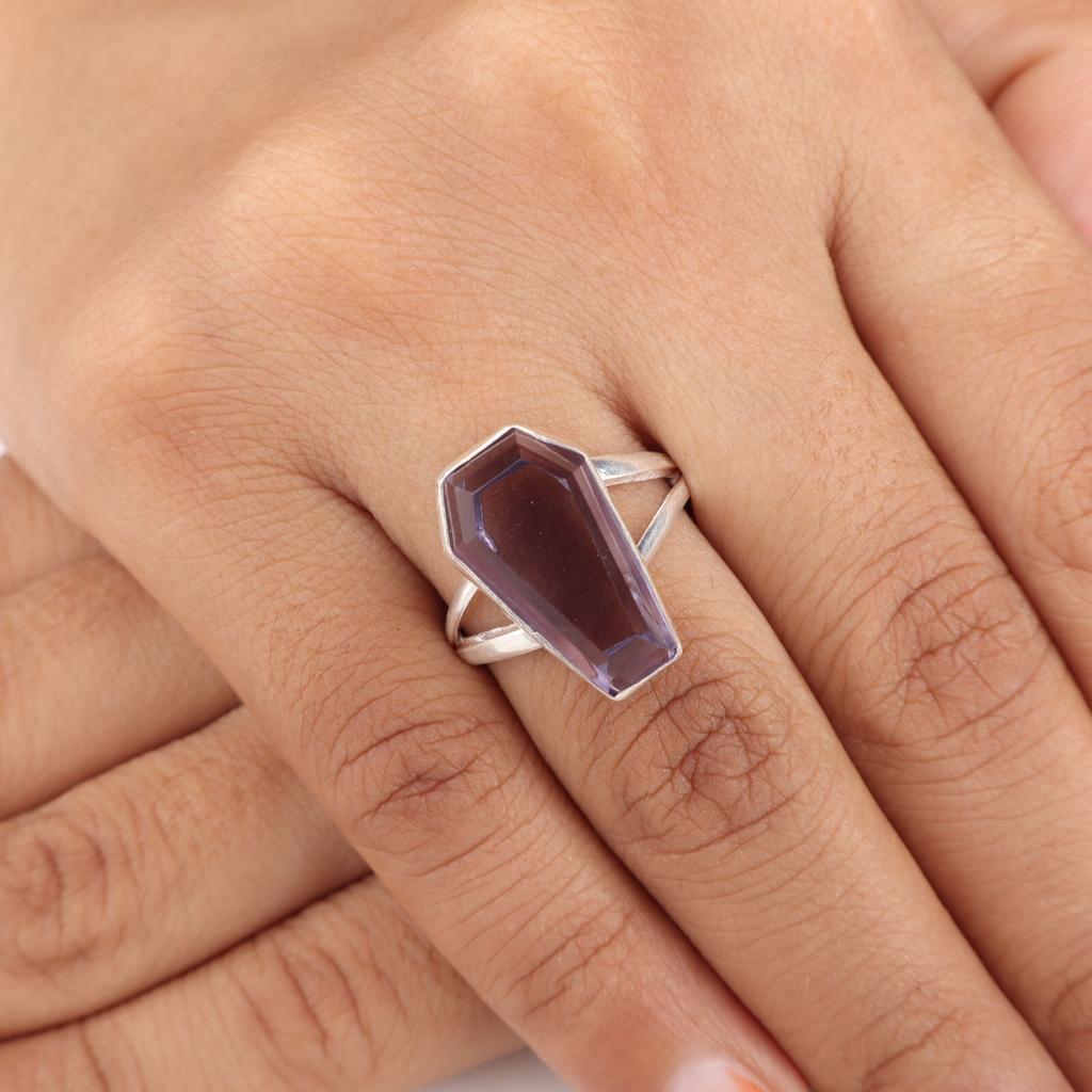 Natural Iolite Gemstone 925Sterling Silver Jewelry Handmade Stylish Ring For Her RR-47-7