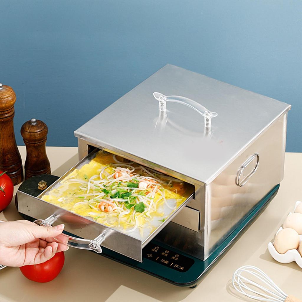 Machine Drawer Rice Noodle Roll Food Steamer Stainless Steel Pot Removable Lid And Enhanced Tray