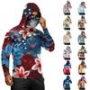 Men's Summer Long Sleeve Quick Dry Hooded Shirt UPF50 Plus Sun Protection Lightweight Breathable Fitness Sportswear