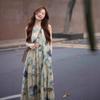 Platycodon French Oil Painting Print Women's Sleeveless Summer Dress, 2025 Collection