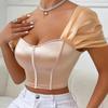 Sexy Satin French One-Shoulder Tube Top Vest