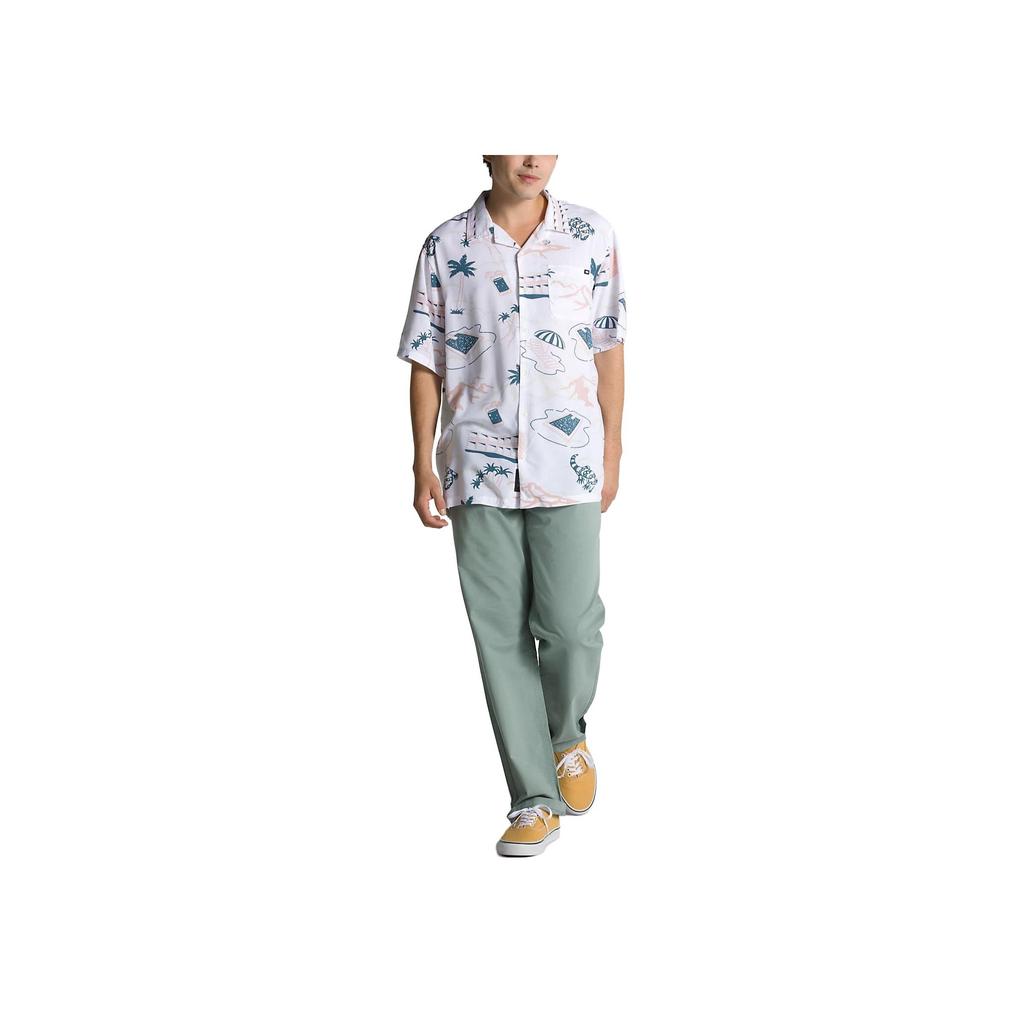 Vans Scenic Pattern Printed Short Sleeve Casual Shirt Men Shirts White VN0007X5WHT
