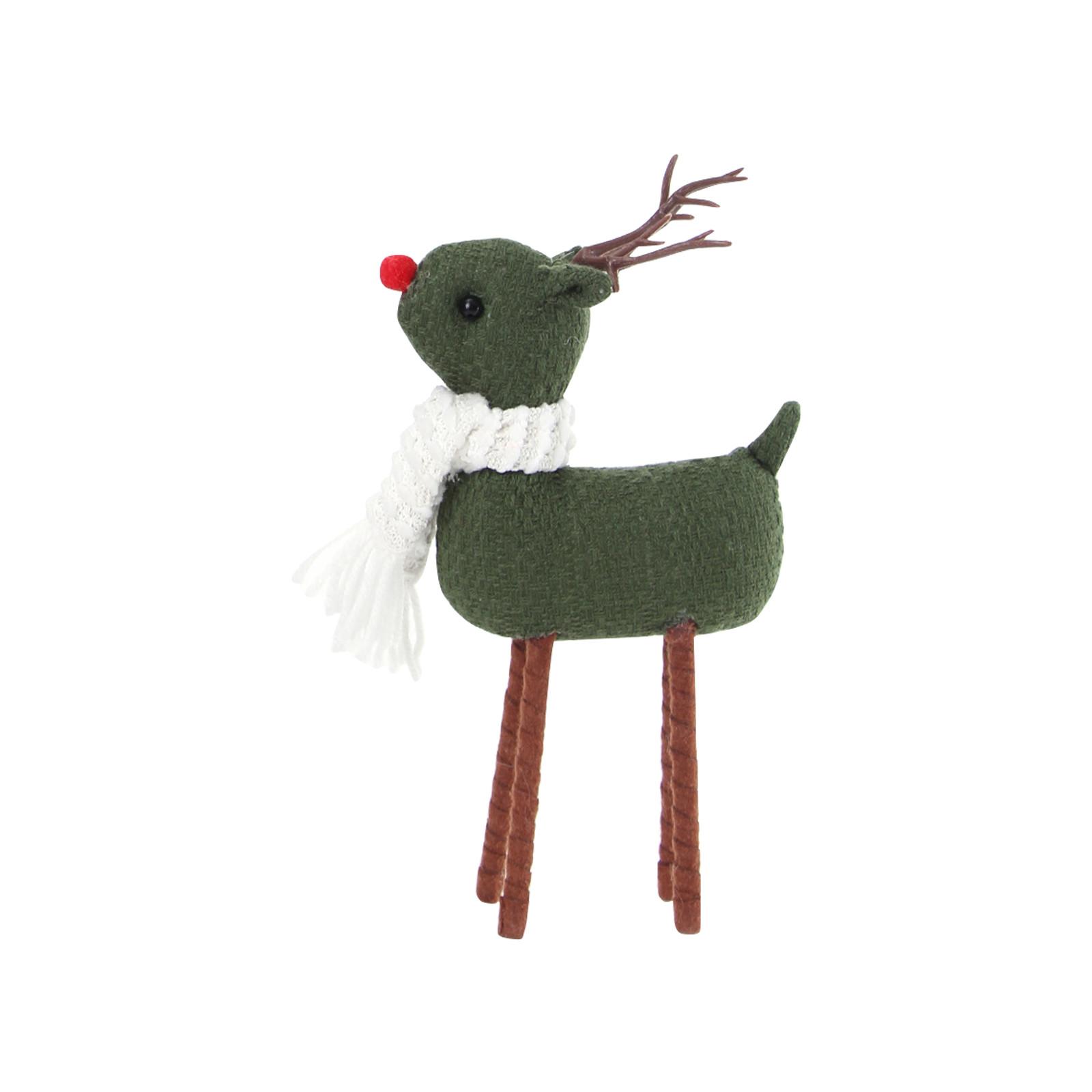 

Рождественские украшения в виде карибу, декор в виде стоящего рождественского лося, плюшевые фигурки оленей Санты ручной работы для дома и дома One Size зелёный