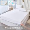 Wasserdichte Spannbettlaken-Set 4-teilig Weiche Bettlaken und Kissenbezüge für Queen King Full Twin Size Betten