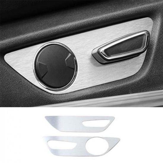 Для Ford Mustang 2015- Серебристая Накладка Кнопки Ручки Панель Алюминиевое Сиденье