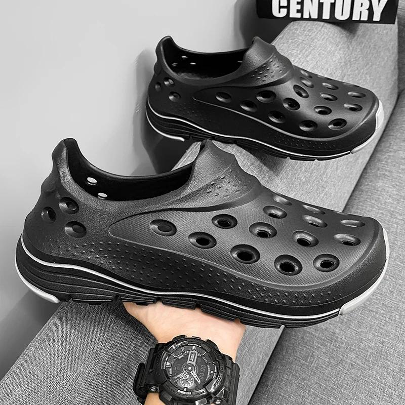 Slippers Fashionable Hole Shoes Summer Men's Popular Chameleon EVA Slippers Anti Slip Toe Capped Slippers