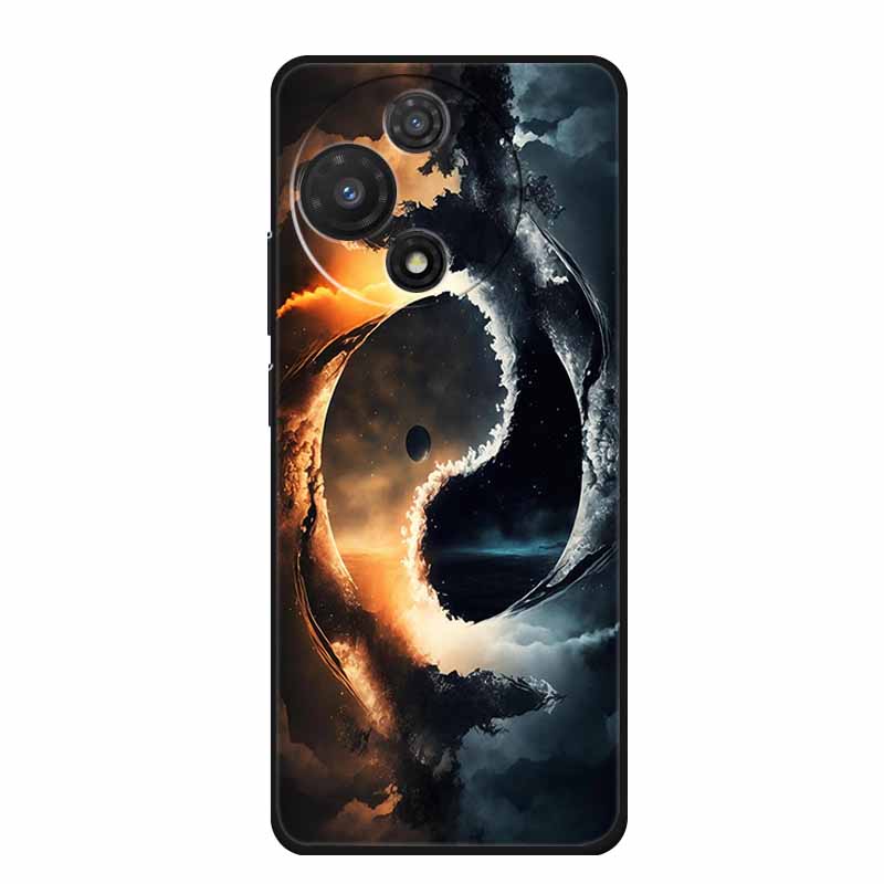 For TCL 605 Case Fashion Flower Protective Black Silicone Soft TPU Back Cover Case For TCL 60 5G 60 SE Case 60SE Coque Funda Bag