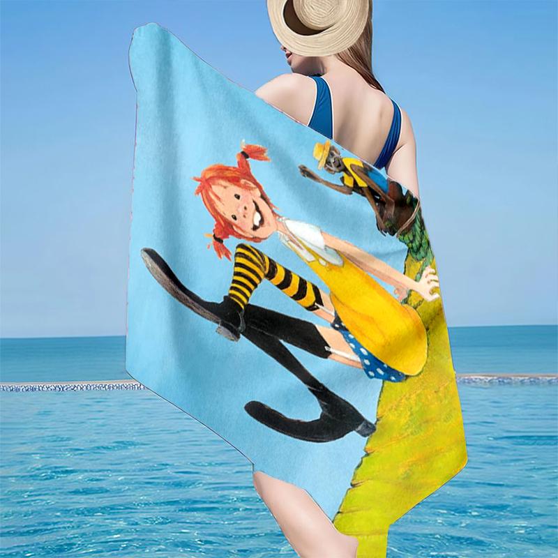 Pi-ppi And Horse Friendship Beach Towel, Super Soft Microfiber, Gift for Her/Him, Birthday, for Pool, Beach, Travel, Home Decor Fan gifts