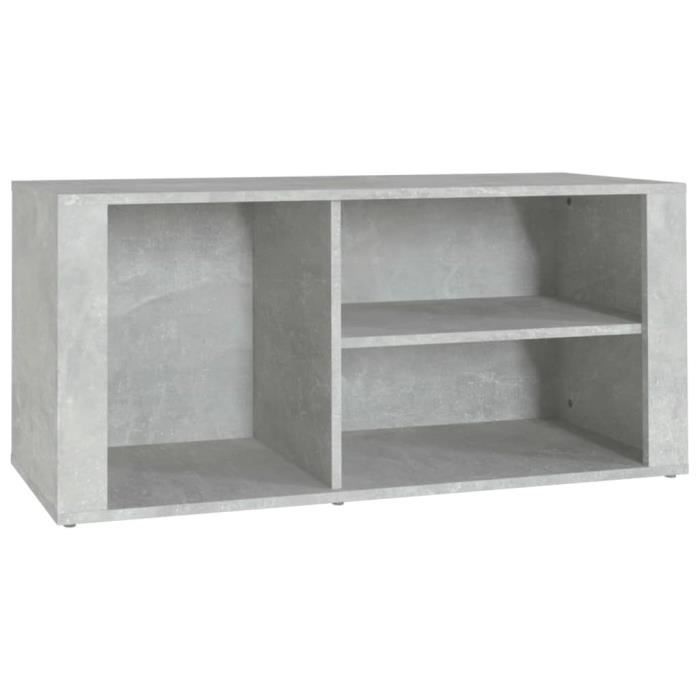 816924 vidaXL Shoe Cabinet Concrete Grey 100x35x45 Cm Engineered Wood
