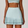Oiob Sports Set Women False Two-Piece Suit Short Short sleeve T-shirt Top With Chest Pad Quick-Drying Feather Tennis Skirts