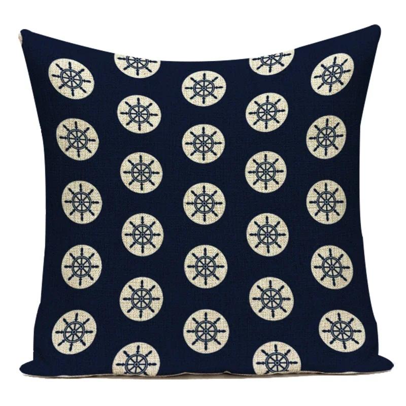 Nautical Anchor Rudder Cushion Cover Pillow Case Ocean Lighthouse Pillow Cover For Living Room Home Decorative Pillow Case