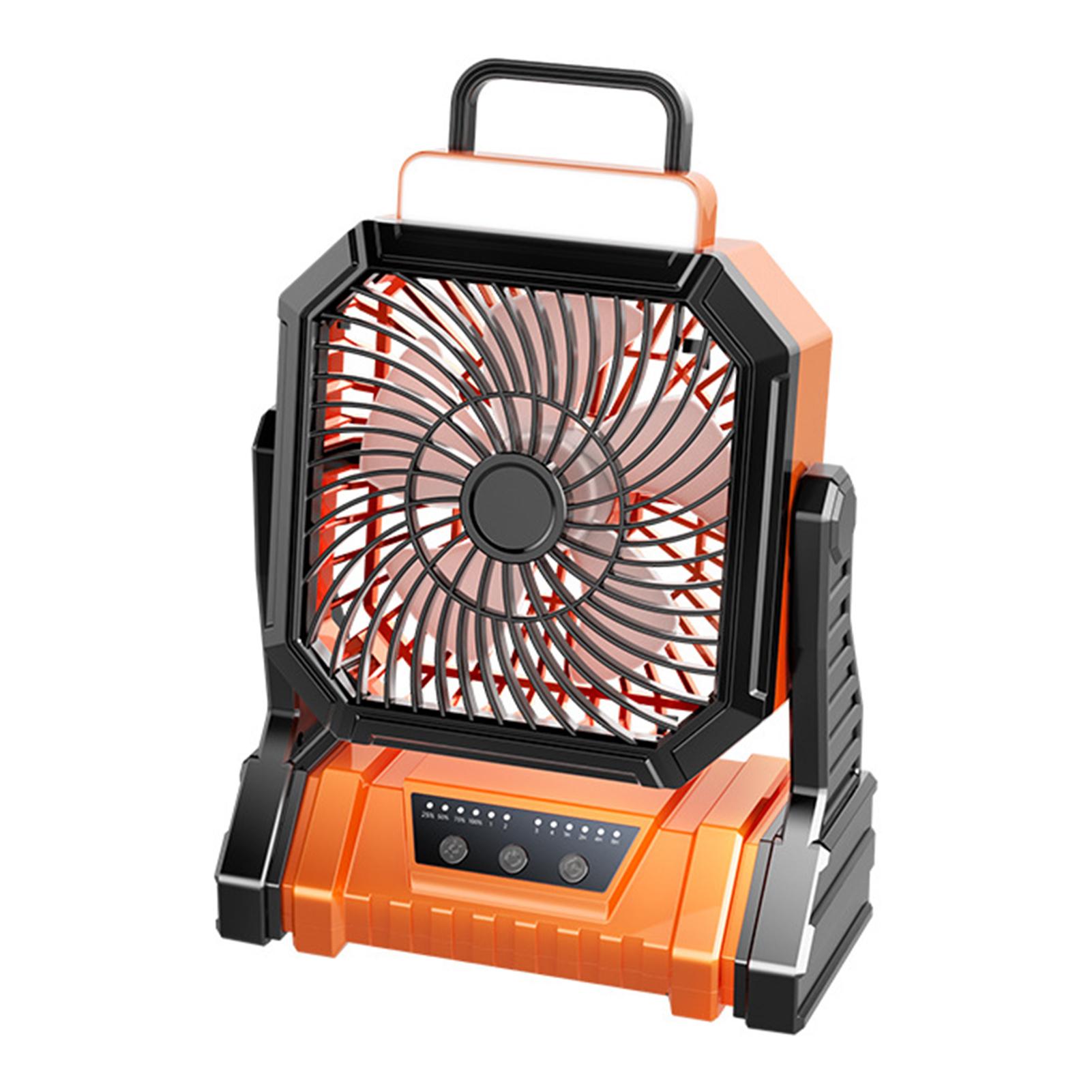 

Вентилятор с аккумулятором 9000 мАч, портативный перезаряжаемый настольный вентилятор для кемпинга со светодиодной подсветкой и крючком, уличный вентилятор для палатки, автомобильной поездки